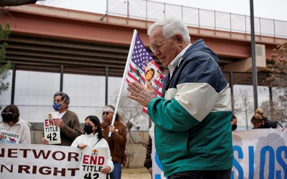 Ruben Garcia, director of Annunciation House, attends a march to demand an end to the immigration policy called "Title 42" and to support the rights of migrants coming to the border in downtown El Paso, Texas, Jan. 7, 2023. (OSV News/Reuters/Paul Ratje)